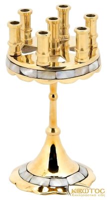 Κηροπήγιο Επτάκερο Μπρούτζινο με Φίλντισι