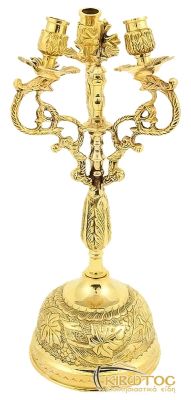 Κηροπήγιο Τρίκερο Επίχρυσο