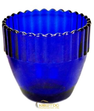 Ποτήρι για Καντήλα Σχέδιο Μαργαρίτα Μπλε Μεγάλο