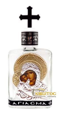 μπουκαλάκι αγιασμού γυάλινο με παράσταση Παναγία Αγγέλων