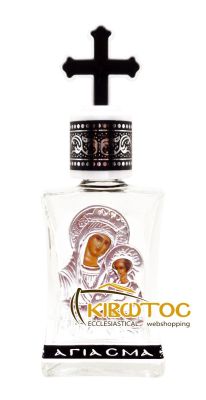 μπουκαλάκι αγιασμού γυάλινο με παράσταση Παναγία Γλυκοφιλούσα