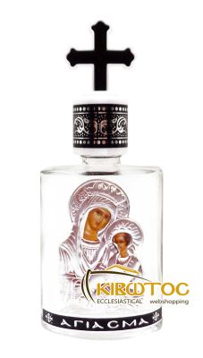 μπουκαλάκι αγιασμού γυάλινο με παράσταση Παναγία Γλυκοφιλούσα