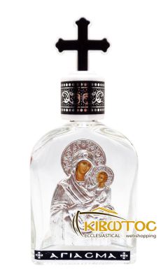 μπουκαλάκι αγιασμού γυάλινο με παράσταση Παναγία Οδηγήτρια