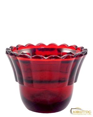 Ποτήρι για Καντήλα Σχέδιο Μαργαρίτα Κόκκινο Μεσαίο