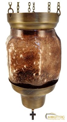 Καντήλι Συρόμενο Κρεμαστό Γυάλινο Καφέ