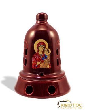 Καντήλι Πήλινο Καμπάνα Κόκκινο