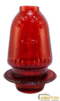 Καντήλι Γυάλινο Σταυρός Κόκκινο