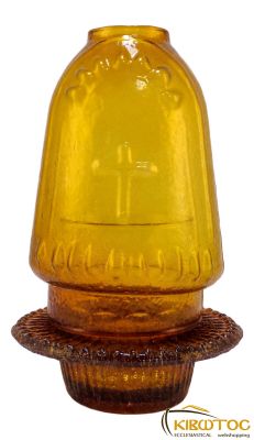 Καντήλι Γυάλινο Σταυρός Μελί