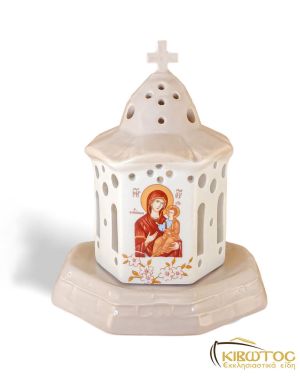 Καντήλι Πήλινο Εκκλησία Μπεζ