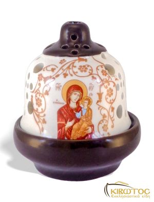 Καντήλι Πήλινο Μικρό Καφέ