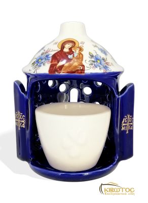 Καντήλι Πήλινο Φεγγίτης Μπλε