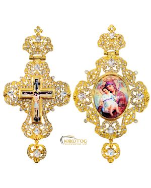 Εγκόλπιο και Επιστήθιος Σταυρός Επίχρυσο Σετ με Πέτρες