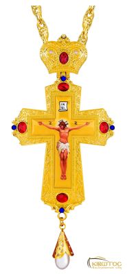 Επιστήθιος Σταυρός Επίχρυσος Χαρακτός