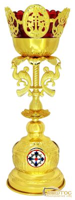 Ακοίμητο Καντήλι Σχέδιο Παγώνια Επίχρυσο