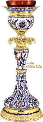 Ακοίμητο Καντήλι Επίχρυσο με Σμάλτο Σχέδιο Άμπελος