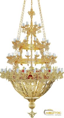 Πολυέλαιος Μπρούτζινος Επιχρυσωμένος Σχέδιο Βυζαντινός