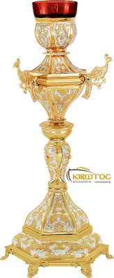 Ακοίμητο Καντήλι Δίχρωμο Εξάγωνο Σχέδιο Παγώνια