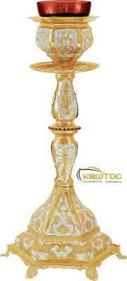 Ακοίμητο Καντήλι Δίχρωμο Εξάγωνο με Πετράδια