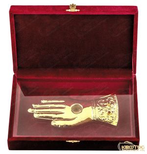 Λειψανοθήκη Χέρι Επίχρυση με Κουτί