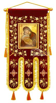 Λάβαρο Εκκλησιαστικό Βελούδινο 90 x 45cm Σχέδιο Άμπελος 