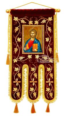 Λάβαρο Εκκλησιαστικό Βελούδινο 90x45cm Σχέδιο Άμπελος 