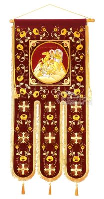 Λάβαρο Εκκλησιαστικό Βελούδινο 140x70cm Σχέδιο Άνθη 