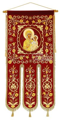 Λάβαρο Εκκλησιαστικό 155x75cm Σχέδιο Τριαντάφυλλο και Λουλούδια