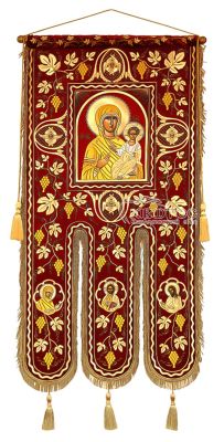 Λάβαρο Εκκλησιαστικό 155x75cm Παραστάσεις Αγίων και Σχέδιο Άμπελος 