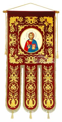 Λάβαρο Εκκλησιαστικό Βελούδινο 155x75cm Σχέδιο Άμπελος 