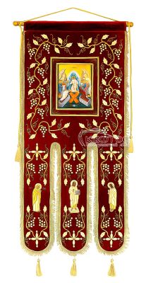 Λάβαρο Εκκλησιαστικό Βελούδινο 135x65cm Σχέδιο Άμπελος 