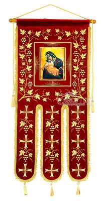 Λάβαρο Εκκλησιαστικό Βελούδινο 135x65cm Σχέδιο Άμπελος 