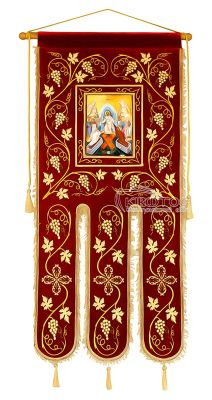 Λάβαρο Εκκλησιαστικό Βελούδινο 135x65cm Σχέδιο Άμπελος 