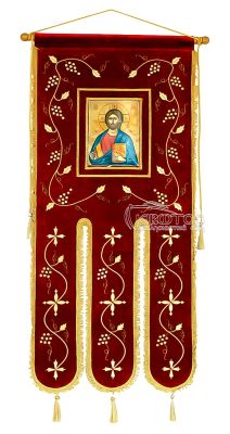 Λάβαρο Εκκλησιαστικό Βελούδινο 135x65cm Σχέδιο Άμπελος 