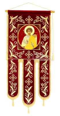 Λάβαρο Εκκλησιαστικό Βελούδινο 135x65cm Σχέδιο Άνθη