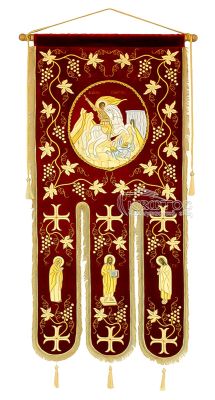 Λάβαρο Εκκλησιαστικό Βελούδινο 155x75cm Σχέδιο Άμπελος 