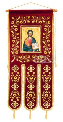 Λάβαρο Εκκλησιαστικό Βελούδινο 135x65cm Σχέδιο Άμπελος 