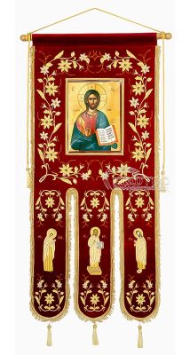 Λάβαρο Εκκλησιαστικό Βελούδινο 135x65cm Σχέδιο Άμπελος 