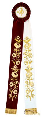 Κορδέλα Στολισμού Σχέδιο Χρυσοκεντητά Άνθη