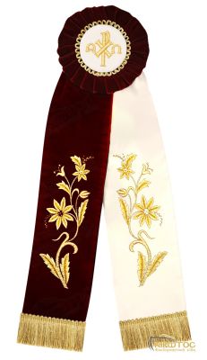 Κορδέλα Στολισμού Σχέδιο Χρυσοκεντημένα Άνθη