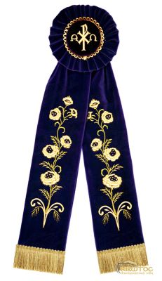 Κορδέλα Στολισμού Μπλε Σχέδιο Τριαντάφυλλα