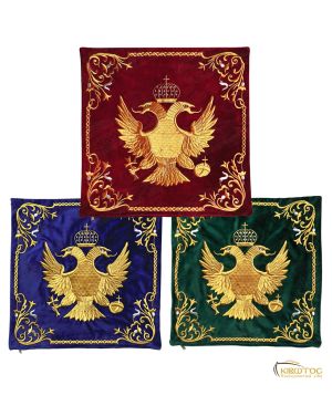 Κάλυμμα Μαξιλαριού Χρυσοκέντητο με Δικέφαλο Αετό
