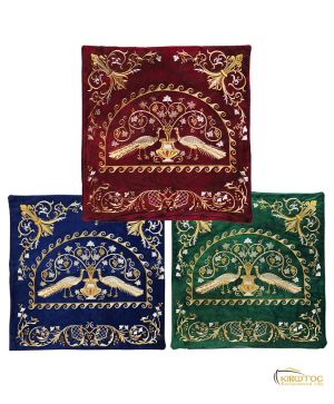 Κάλυμμα Μαξιλαριού Χρυσοκέντητο με Παγώνια