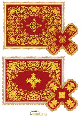 Κάλυμμα Αγίου Δισκοπότηρου Χρυσοκέντητος Σταυρός