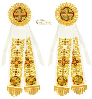 Κορδέλες Στολισμού με Χρυσοκέντητο Σταυρό