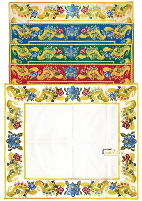 Ειλητό Σατέν Κεντητό με Άνθη