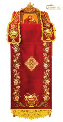 Κάλυμμα Προσκυνηταρίου Κεντητό Μπορντό