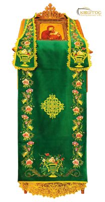 Κάλυμμα Προσκυνηταρίου Κεντητό Πράσινο