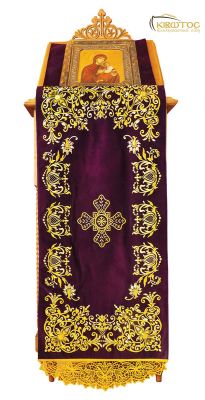 Κάλυμμα Προσκυνηταρίου Χρυσοκέντητο Μωβ