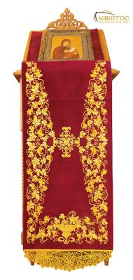 Κάλυμμα Προσκυνηταρίου Σταυρός Άνθη Μπορντό