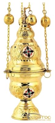 Θυμιατό Κρεμαστό Επίχρυσο με Σμαλτάκι